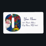 CHRISTMAS O BREV / JULTOMTEN MED RED RIBBON FRAKTSEDEL<br><div class="desc">O inledande brev, fet juldesign i monogram.Färgfull,  vismisk och konstnärlig akrylmålning inför jul. Jultomten,  snövinter-natten med blommigt,  kratt,  röda buskar,  grönt dekorativa växter,  rött rosett band,  hollbär,  marionetter och leksaker i snö av Bulgan Lumini (c) com</div>
