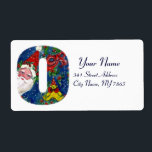 CHRISTMAS O BREV / JULTOMTEN MED RED RIBBON FRAKTSEDEL<br><div class="desc">O inledande brev, fet juldesign i monogram.Färgfull,  vismisk och konstnärlig akrylmålning inför jul. Jultomten,  snövinter-natten med blommigt,  kratt,  röda buskar,  grönt dekorativa växter,  rött rosett band,  hollbär,  marionetter och leksaker i snö av Bulgan Lumini (c) com</div>