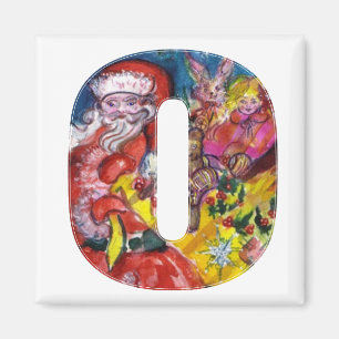 CHRISTMAS O BREV / SANTA MED GIFTS MONOGRAM MAGNET
