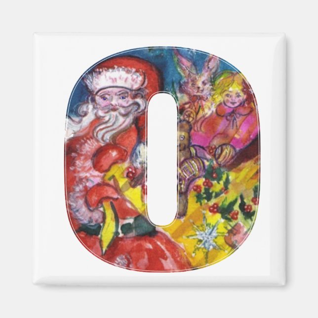CHRISTMAS O BREV / SANTA MED GIFTS MONOGRAM MAGNET (Framsidan)