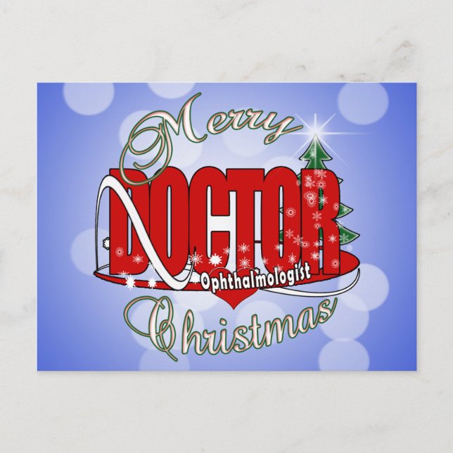 CHRISTMAS Oftalmolog ÖGA DOKTOR Helg Vykort (Framsida)