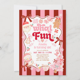 Christmas Oh What Fun Birthday Invitation Inbjudningar