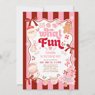 Christmas Oh What Fun Birthday Invitation Inbjudningar