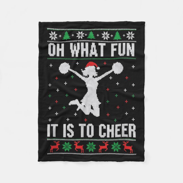 Christmas Oh What Fun It Is To Cheer - Cheerleadin Fleecefilt (Framsidan)