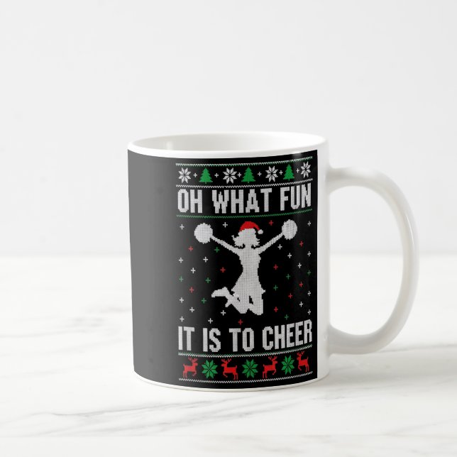 Christmas Oh What Fun It Is To Cheer - Cheerleadin Kaffemugg (Höger)