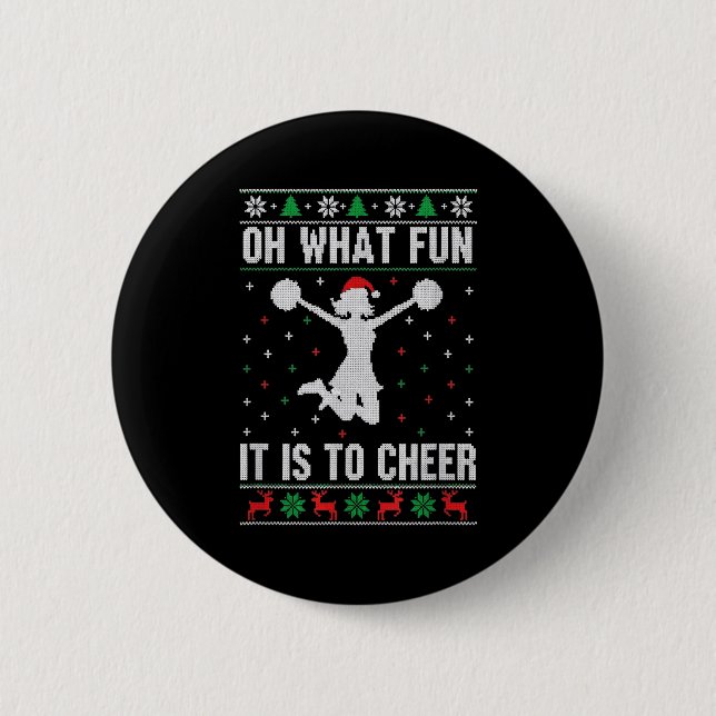 Christmas Oh What Fun It Is To Cheer - Cheerleadin Knapp (Framsida)
