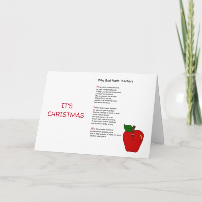 CHRISTMAS ÖNSKEMÅL TILL BÄSTA LÄRARE KORT (Framsida)