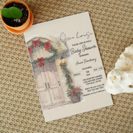 christmas open house editable template baby shower inbjudningar