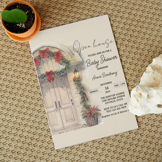 christmas open house editable template baby shower inbjudningar (Skapare uppladdad)