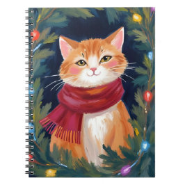 Christmas Orange Cat Festive Pet Anteckningsbok
