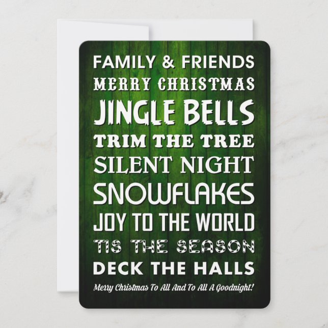 CHRISTMAS ORD ART HELGDAG Card Julkort (Framsida)