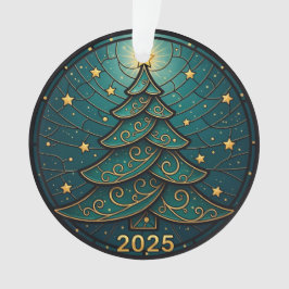 Christmas Ornament 2025 Faux Stained Glass Eff. 2