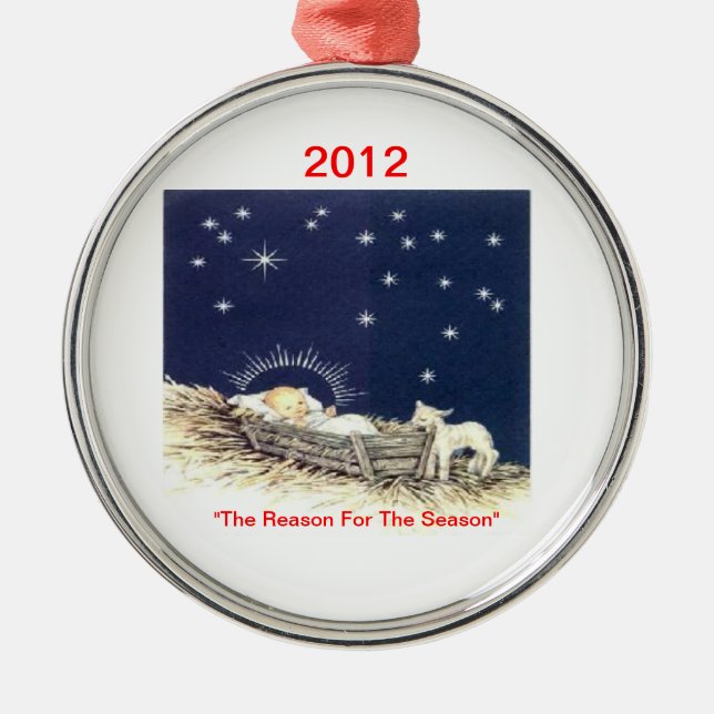 Christmas*Ornament*Baby Jesus*Religious*LyndaH60* Julgransprydnad Metall (Framsidan)