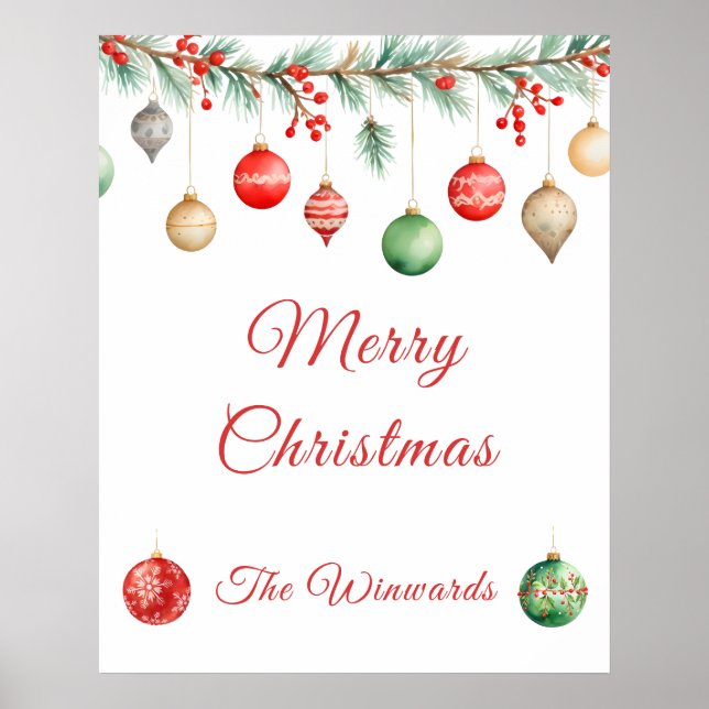 Christmas Ornament Exchange Party Garland Poster (Framsidan)