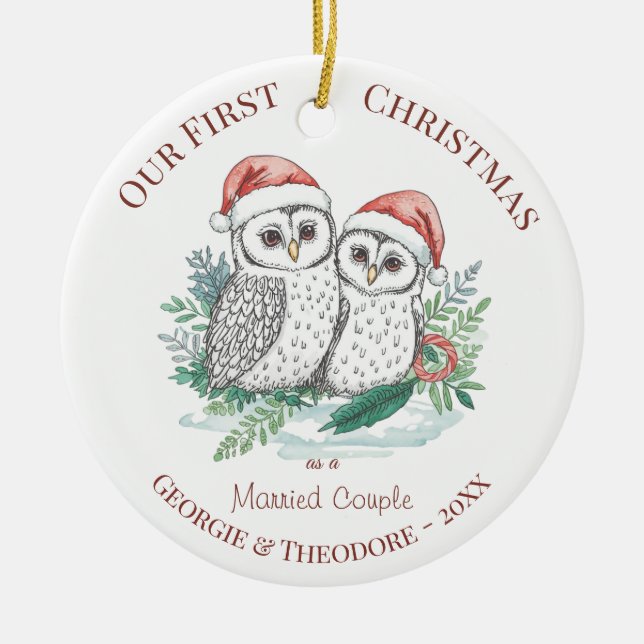 Christmas Ornament - First Christmas Married Photo (Framsidan)