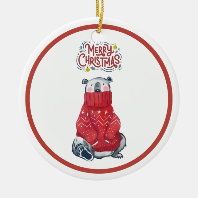 christmas-ornament julgransprydnad keramik (Framsidan)