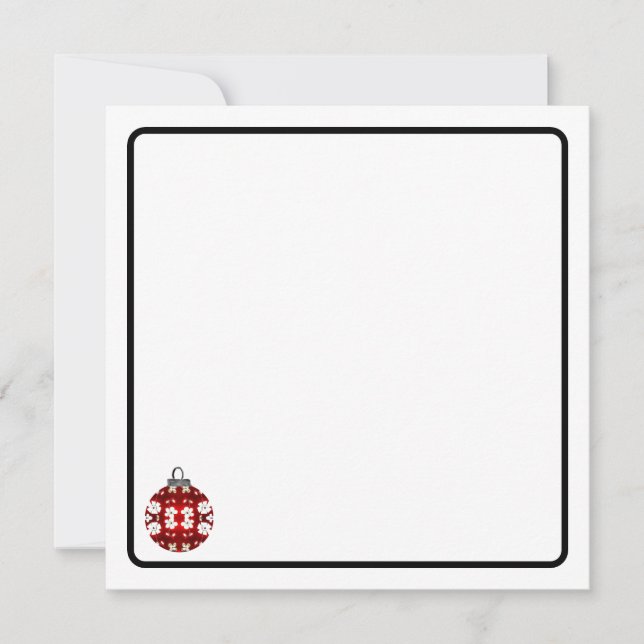 Christmas ornament note card anteckningskort (Framsida)