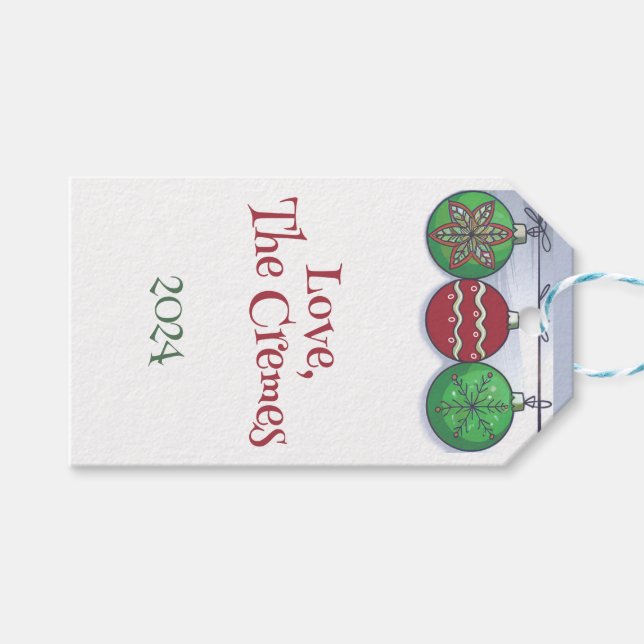 Christmas ornament presentetikett (Framsidan (Horisontell))
