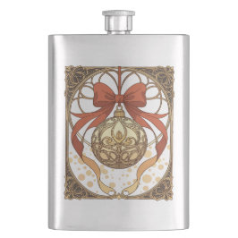 Christmas Ornament Red And Beige Art Nouveau Fickplunta