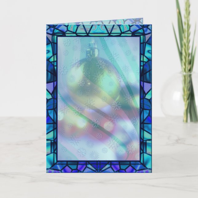 CHRISTMAS ORNAMENT STAINED GLASS by SHARON SHARPE Helgkort (Framsida)