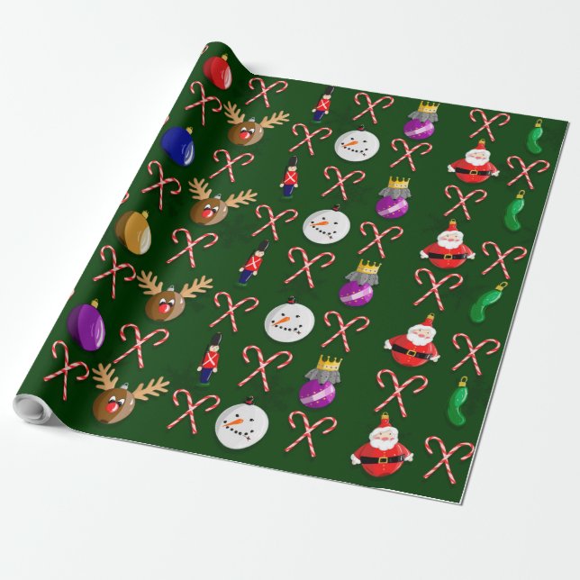 Christmas Ornament Wrapping Paper Presentpapper (Utrullad)