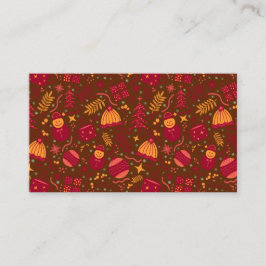 Christmas Ornaments Burgundy Visitkort
