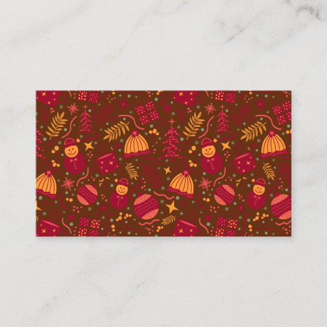 Christmas Ornaments Burgundy Visitkort (Framsida)