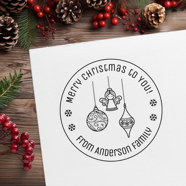 Christmas Ornaments Family Name Stämpel (Skapare uppladdad)