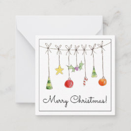 Christmas Ornaments On A String Anteckningskort