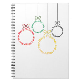 Christmas Ornaments Text Design Anteckningsbok