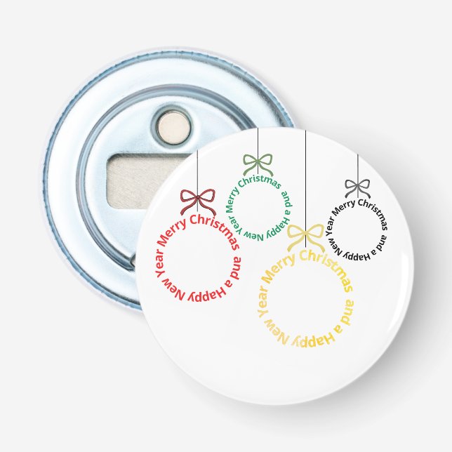 Christmas Ornaments Text Design Flasköppnare (Framsidan)