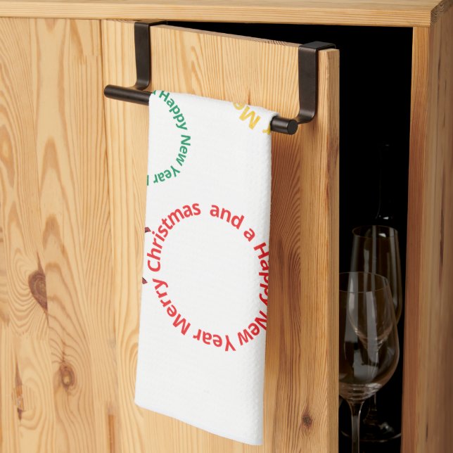 Christmas Ornaments Text Design Kökshandduk (Thirds Fold)