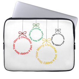 Christmas Ornaments Text Design Laptop Fodral