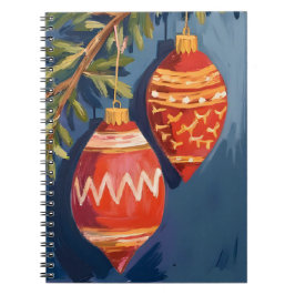Christmas Ornaments Watercolor Holiday Anteckningsbok