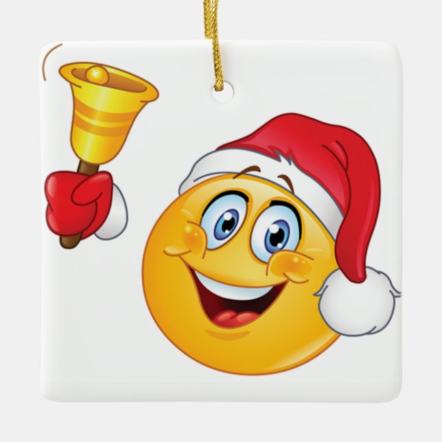 ** CHRISTMAS ORNATION** MED COOLA EMOJI JULGRANSPRYDNAD KERAMIK (Framsida)