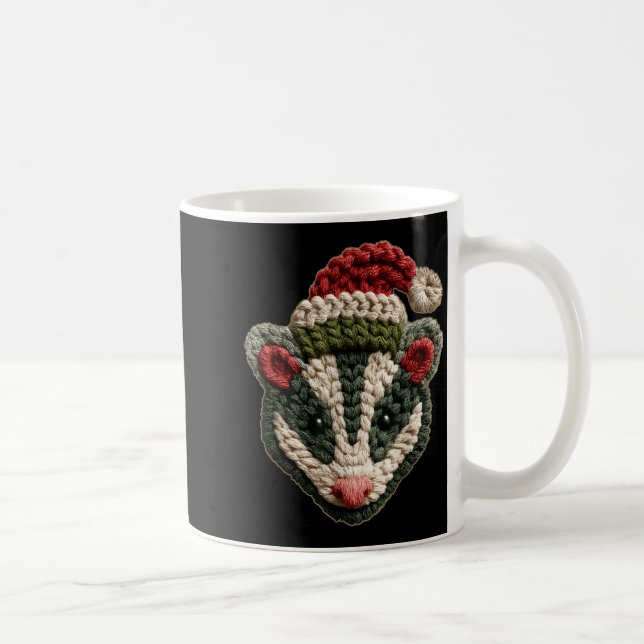 Christmas Ossum Santa Hat Forest Animal Winter Aes Kaffemugg (Höger)