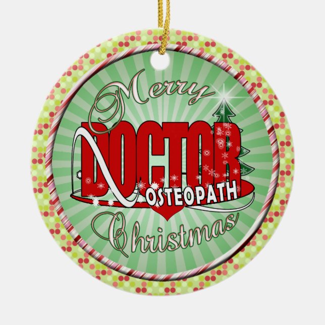 CHRISTMAS OSTEOPATH DOKTOR JULGRANSPRYDNAD KERAMIK (Framsidan)