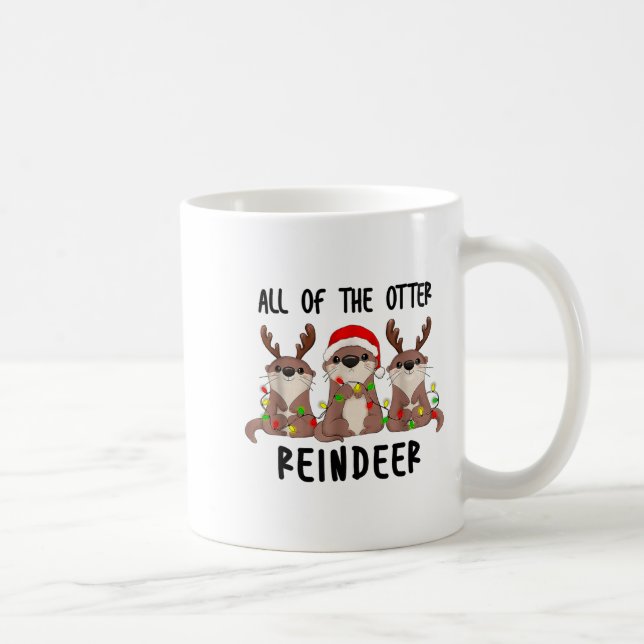 Christmas Otters Cute All Of The Otter Reindeer  Kaffemugg (Höger)