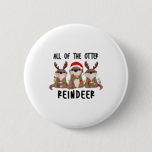 Christmas Otters Cute All Of The Otter Reindeer  Knapp (Framsida)