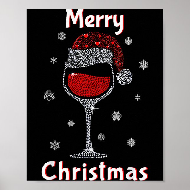 Christmas Outfit Women Wine Gl Funny Christmas  Poster (Framsidan)