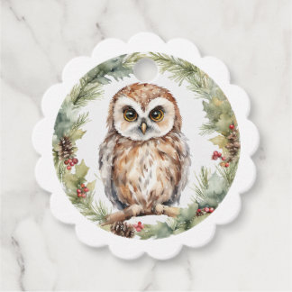 christmas owl illustration owl wall art holiday gåvor etiketter