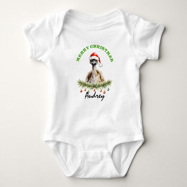 Christmas Oz Animals Emu Family Matching T Shirt (Framsida)