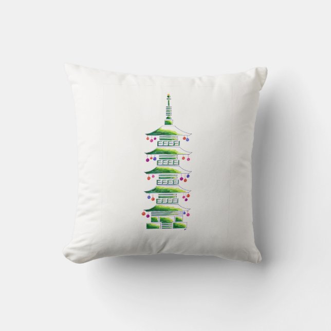 Christmas Pagoda Accent Pillow Kudde (Framsida)