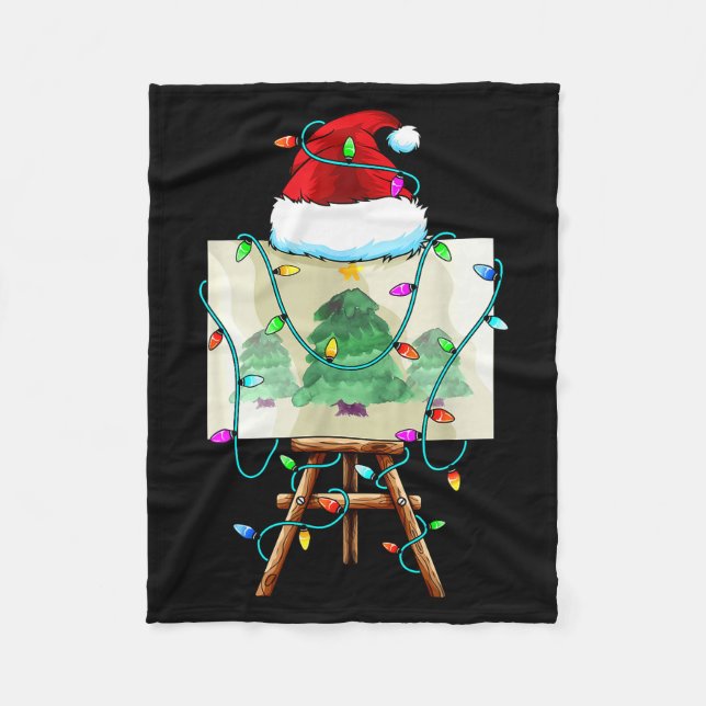 Christmas Painter Design _ Santa Xmas Paint Artist Fleecefilt (Framsidan)