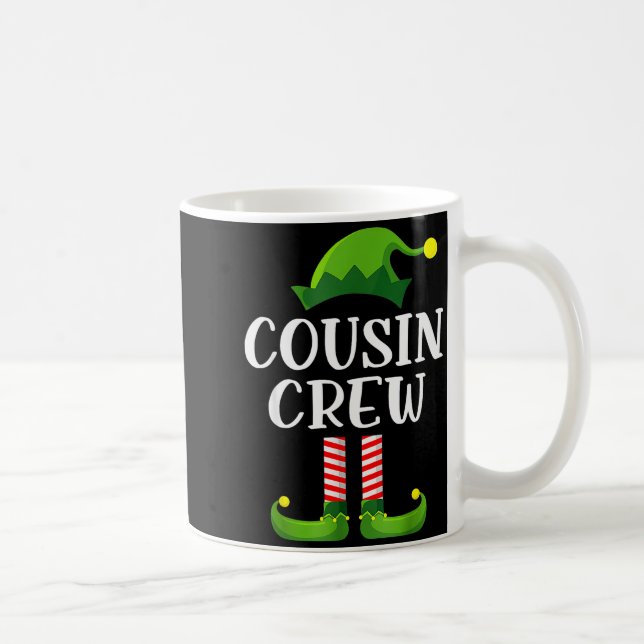 Christmas Pajama Cousin Crew Funny Elf Matching Pa Kaffemugg (Höger)