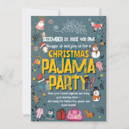 Christmas Pajama Party Kids Holiday Sleepover Inbjudningar