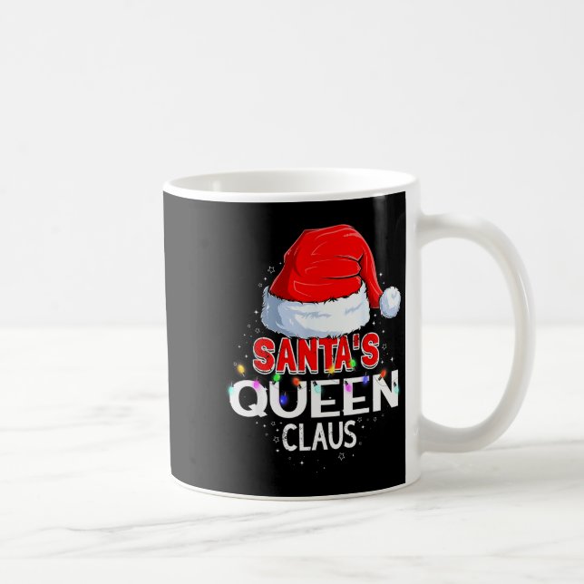 Christmas Pajama Santa's Queen Claus Matching  Kaffemugg (Höger)