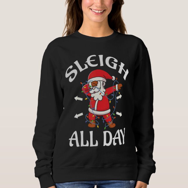 Christmas pajamas Sleigh All Day Dabbing Santa Xma T Shirt (Framsida)