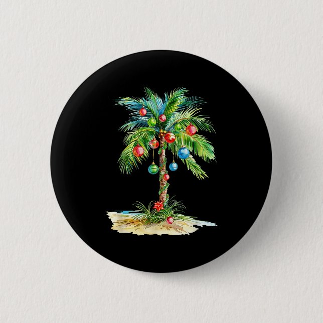 Christmas Palm Tree Light Hawaiian Trocal Xmas Men Knapp (Framsida)