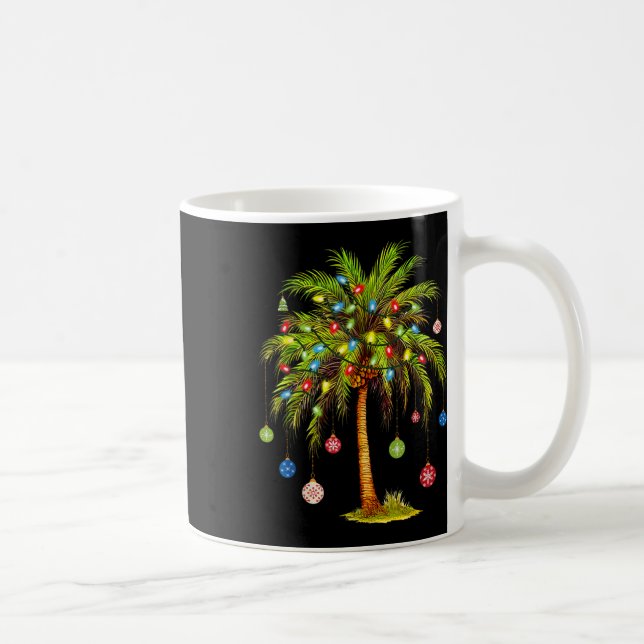 Christmas Palm Tree Light Hawaiian Tropical Xmas 1 Kaffemugg (Höger)